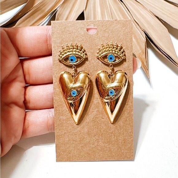 Evil eye earrings N415 - Picture 3 of 5